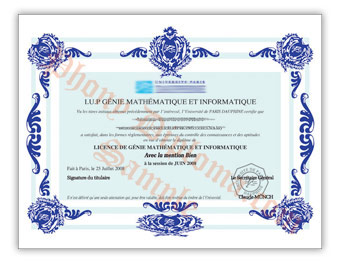 Universite Paris Dauphine - Fake Diploma Sample from France